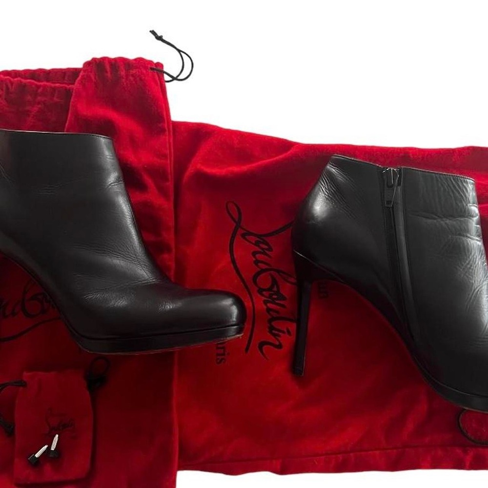 Christian Louboutin Black Heeled Ankle Boots